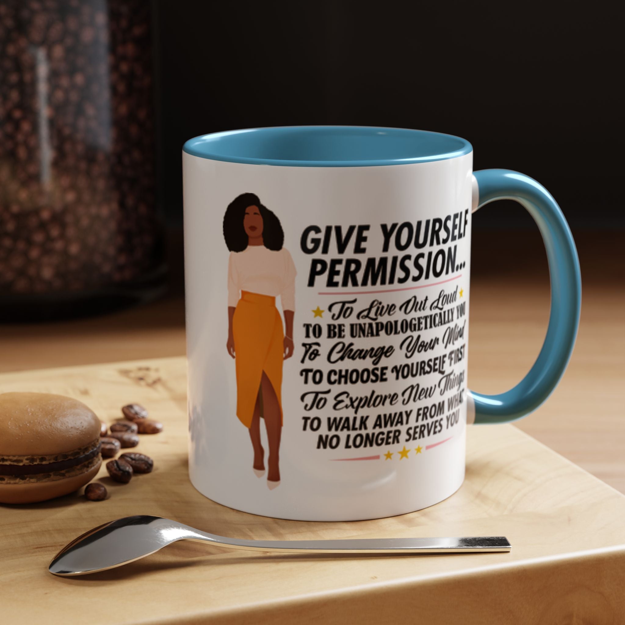 Give Yourself Permission Mug – Black Woman Boss