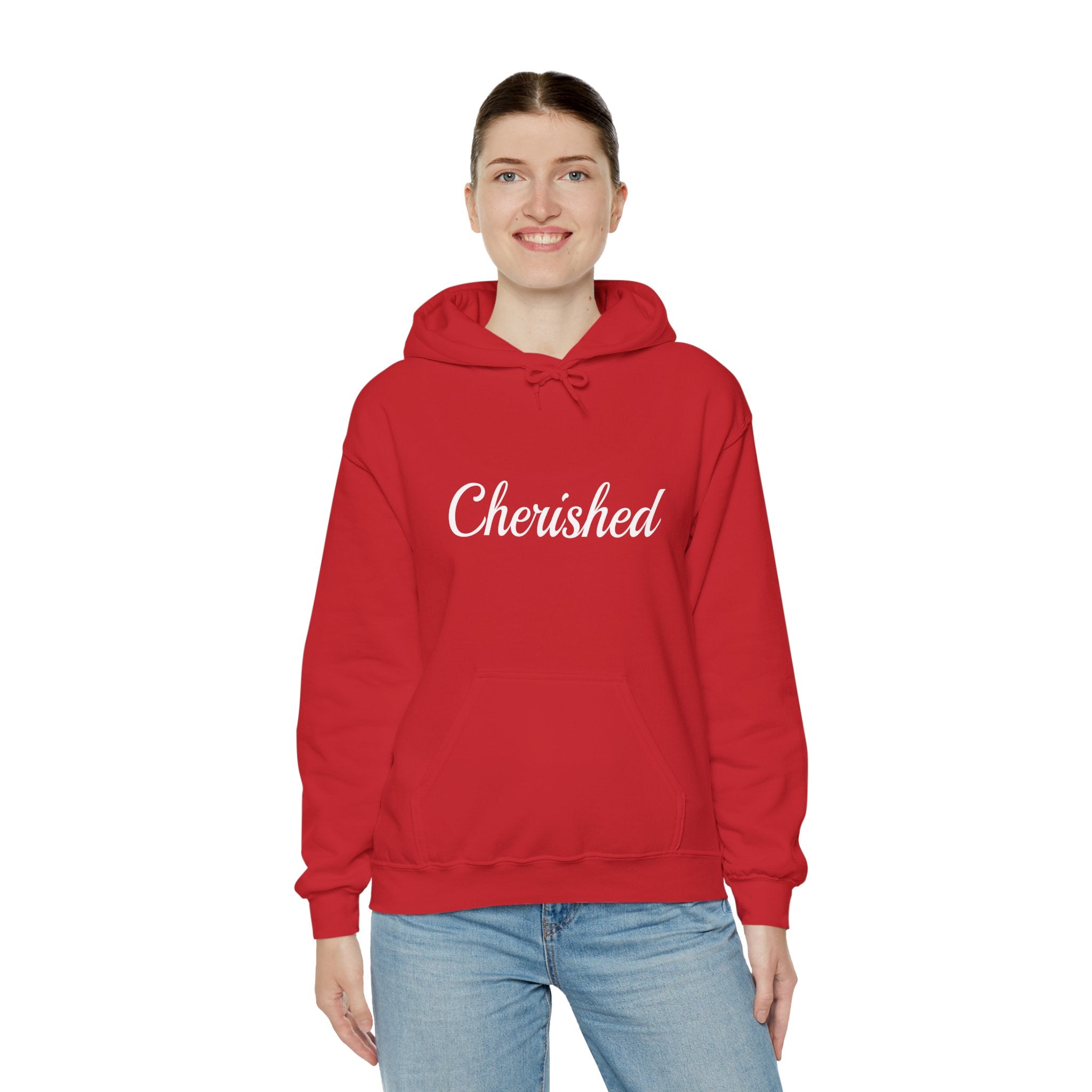 Cherished (White) Heavy Blend™ Hooded Sweatshirt