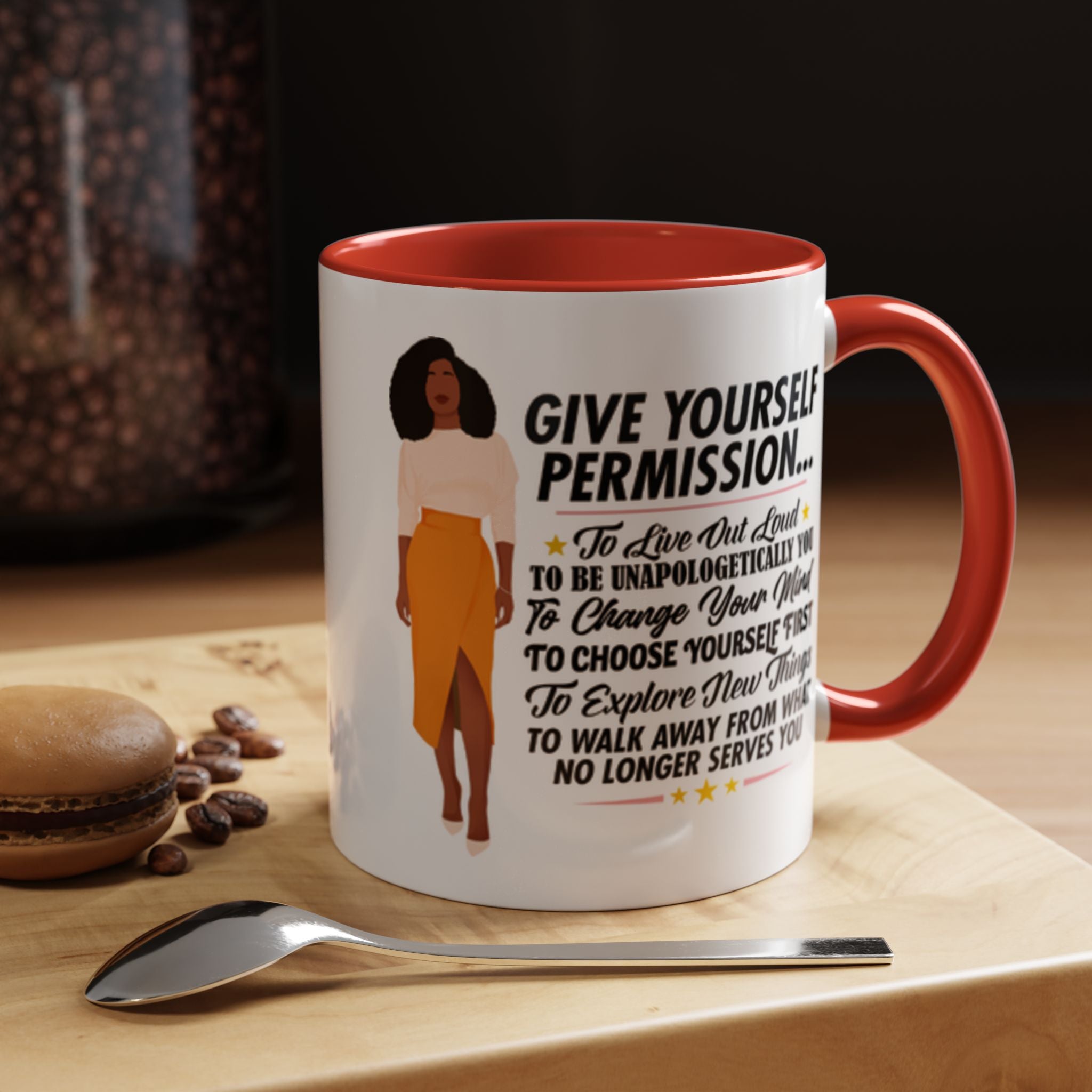 Give Yourself Permission Mug – Black Woman Boss