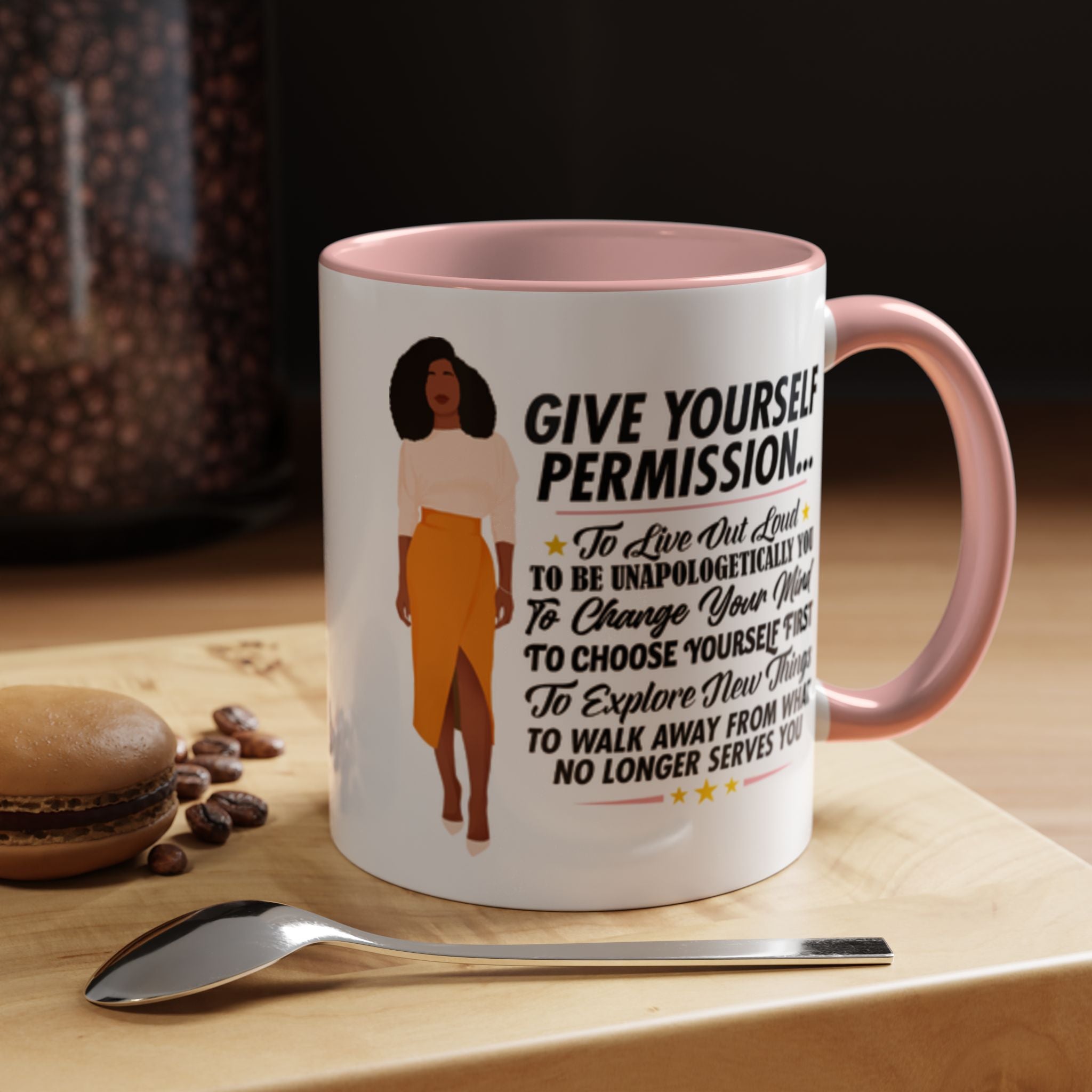 Give Yourself Permission Mug – Black Woman Boss