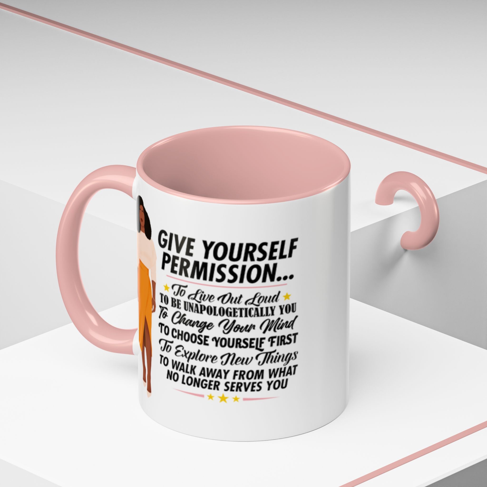 Give Yourself Permission Mug – Black Woman Boss