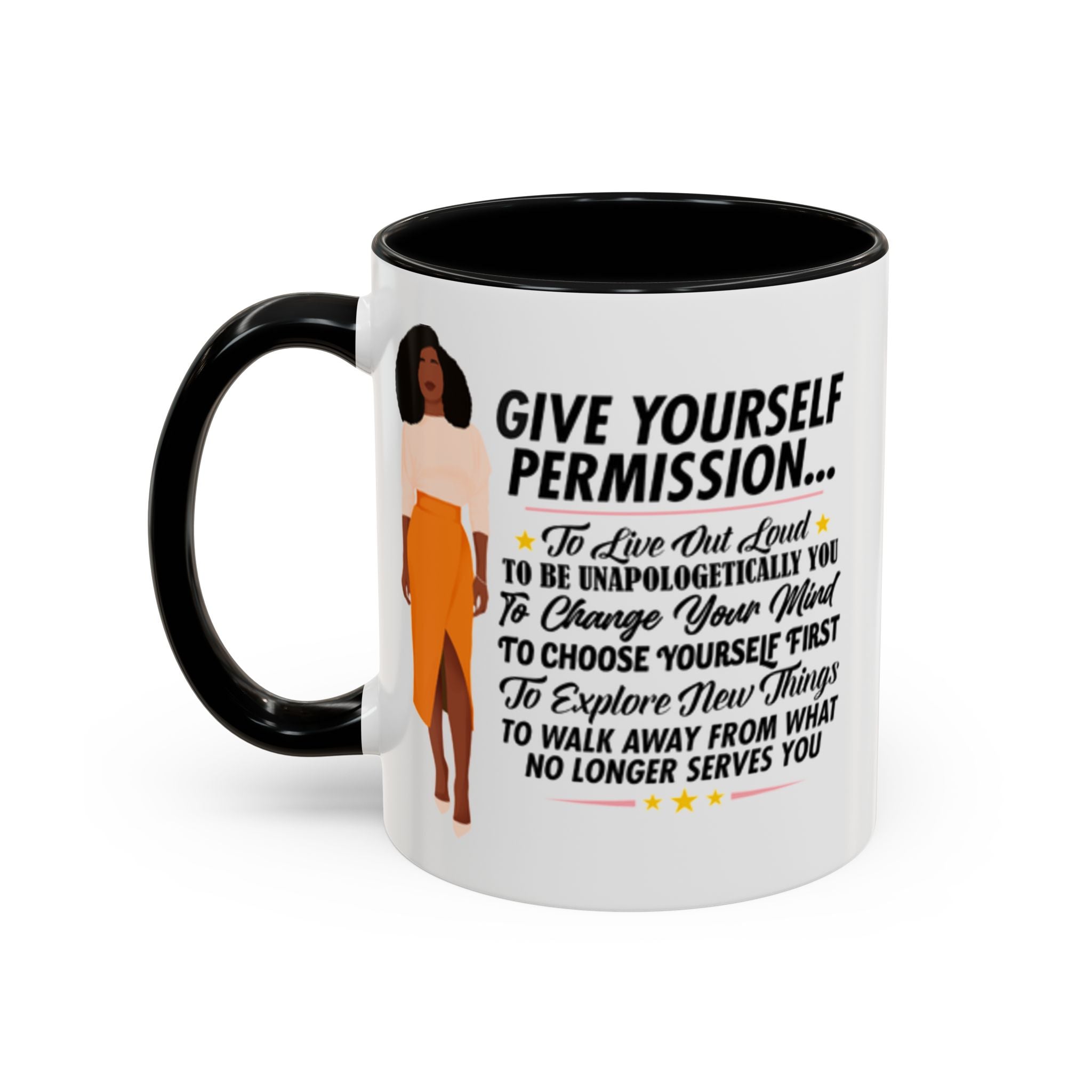 Give Yourself Permission Mug – Black Woman Boss