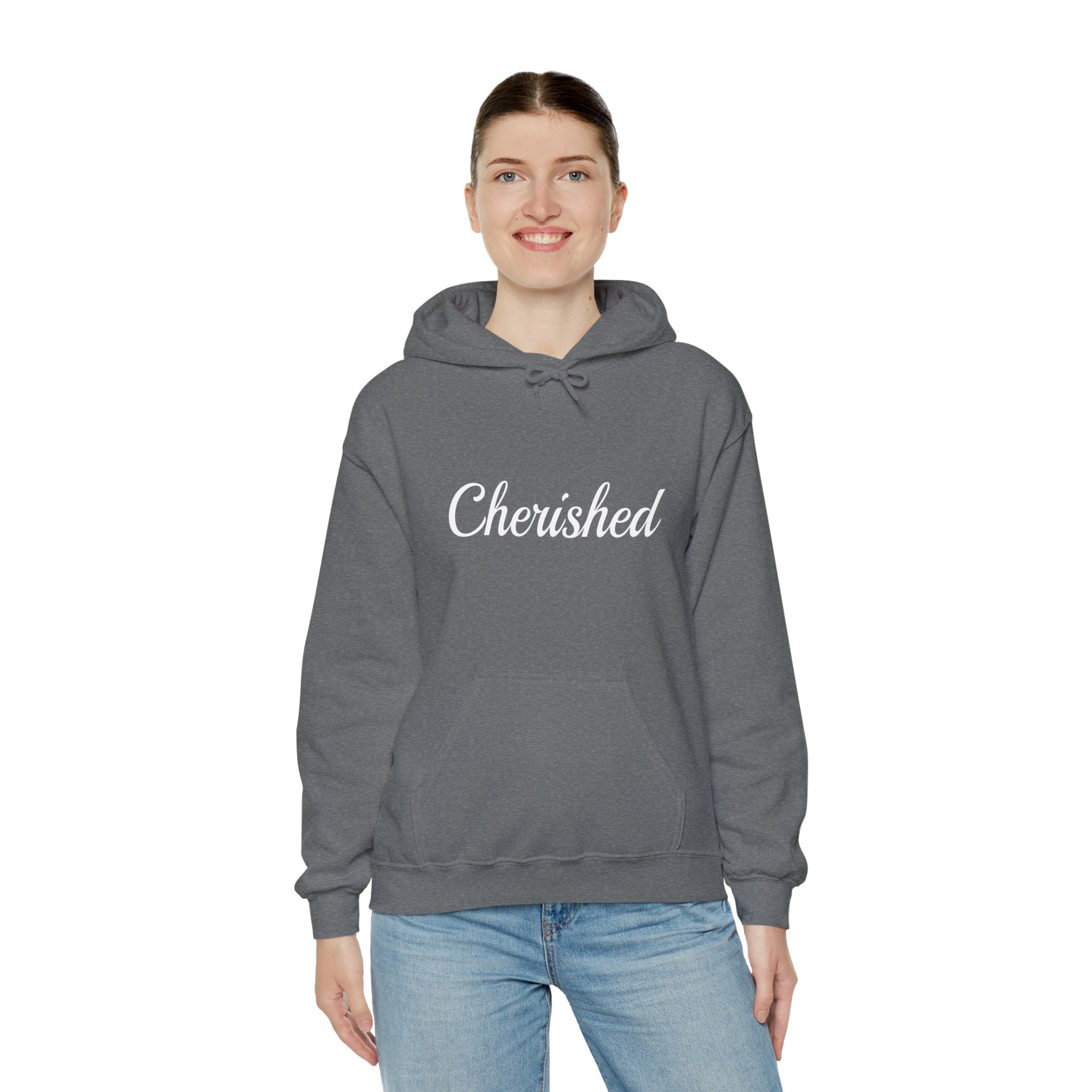 Cherished (White) Heavy Blend™ Hooded Sweatshirt