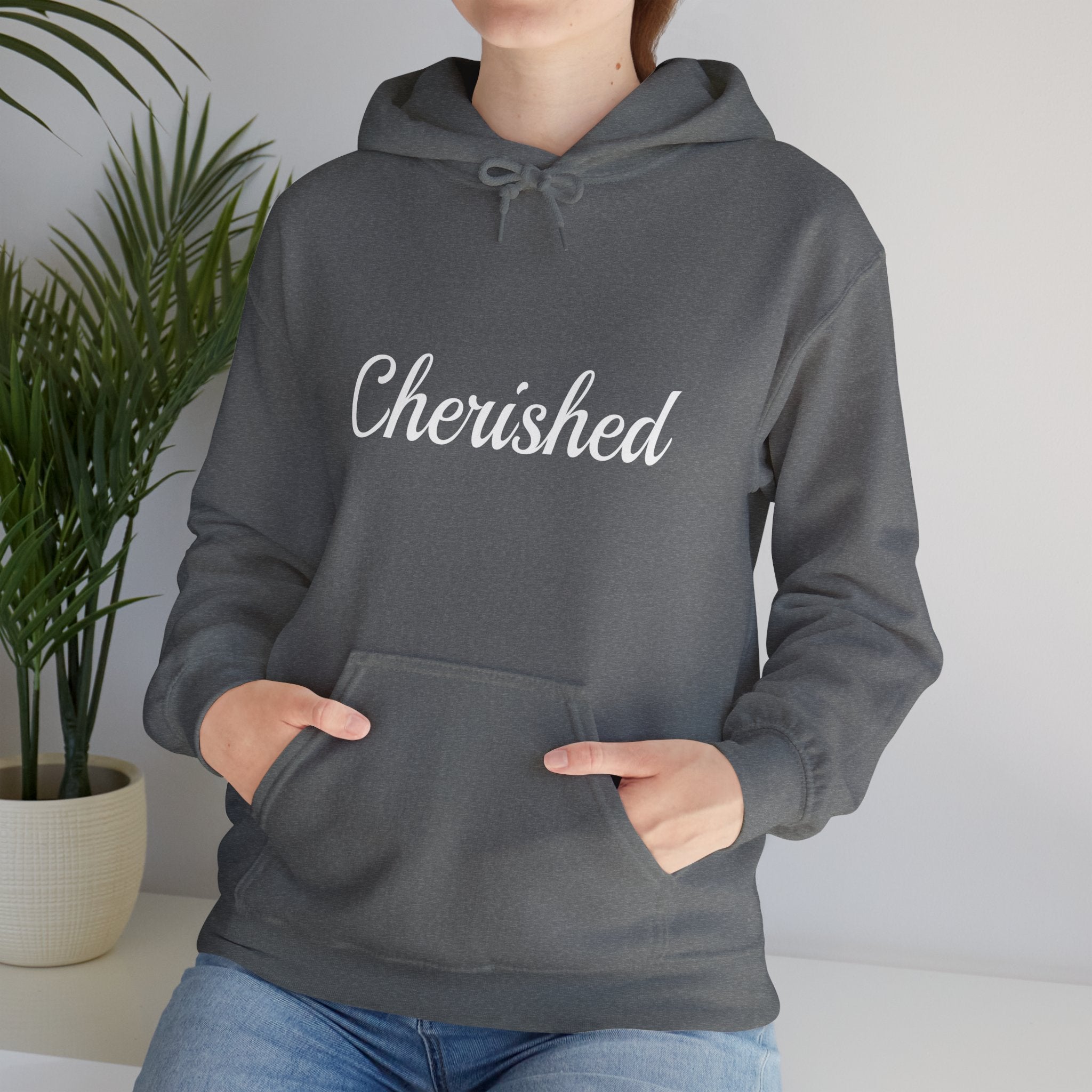 Cherished (White) Heavy Blend™ Hooded Sweatshirt