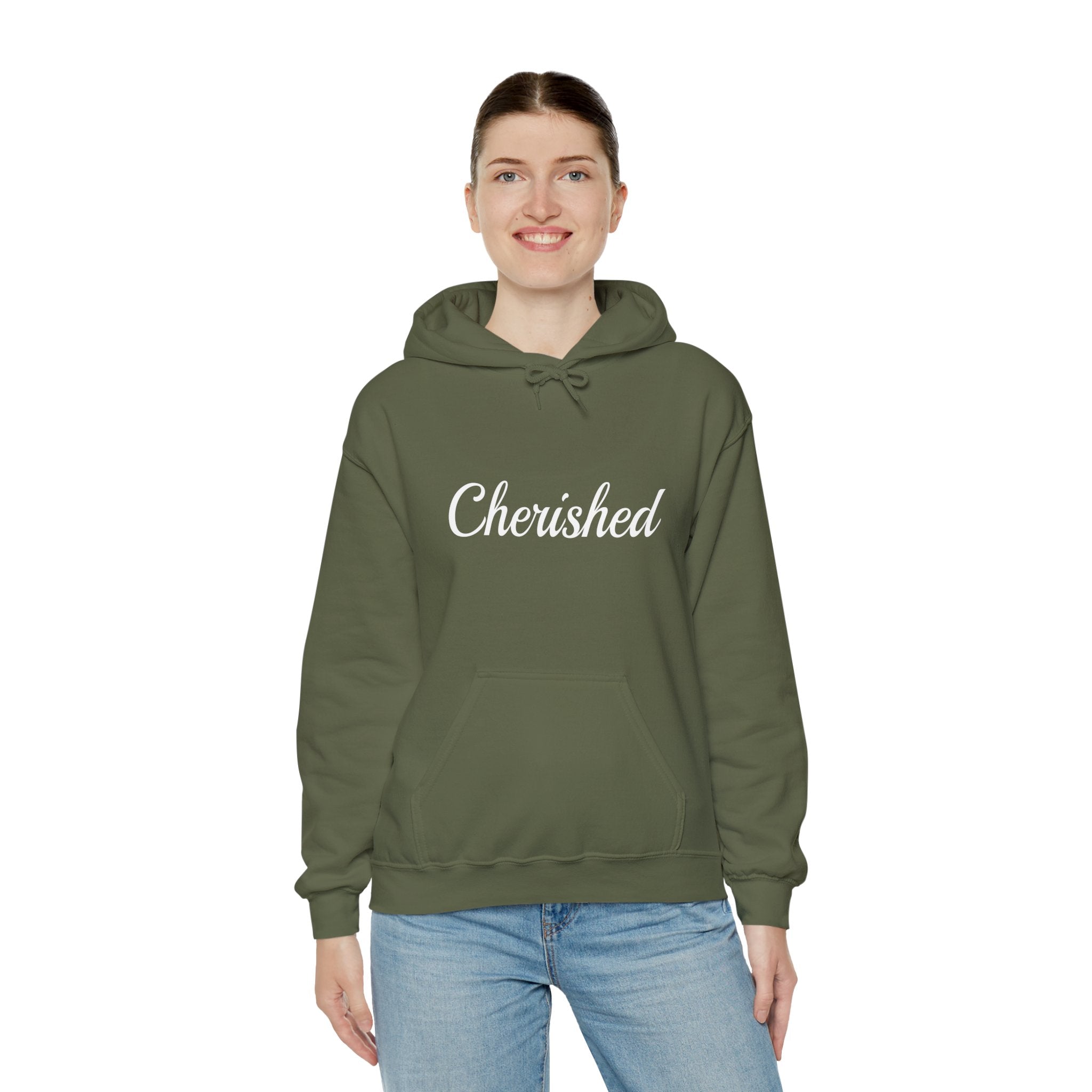 Cherished (White) Heavy Blend™ Hooded Sweatshirt