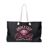 Black Weekender Tote Bag with Endlessly Cherished Logo