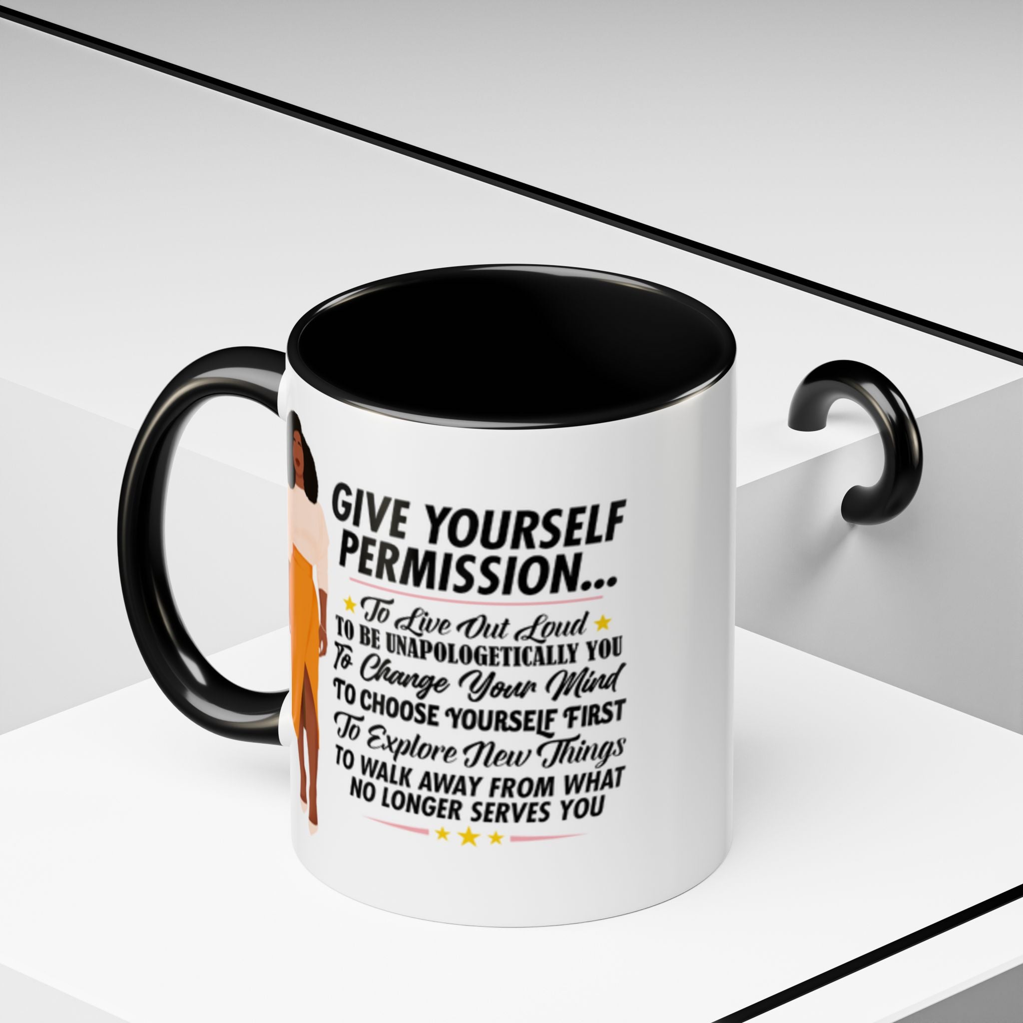 Give Yourself Permission Mug – Black Woman Boss