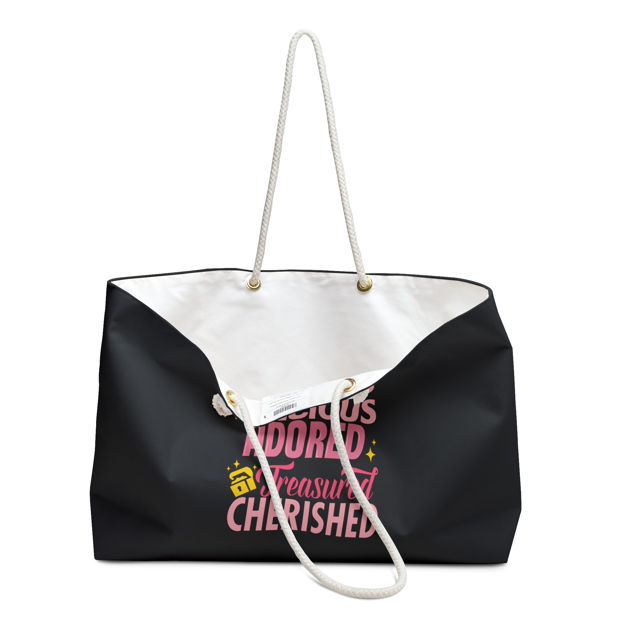 I Am Loved Black Weekender Tote Bag