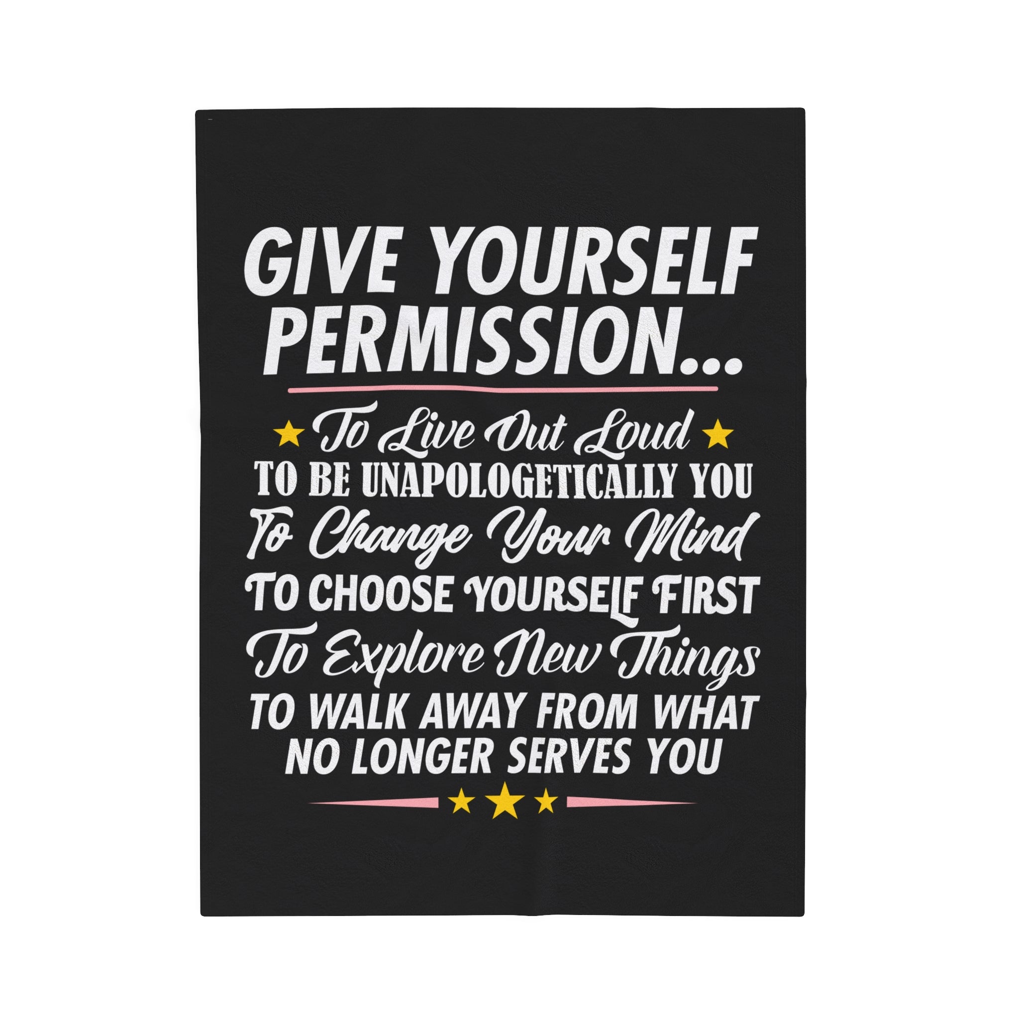 Give Your Self Permission Plush Blanket