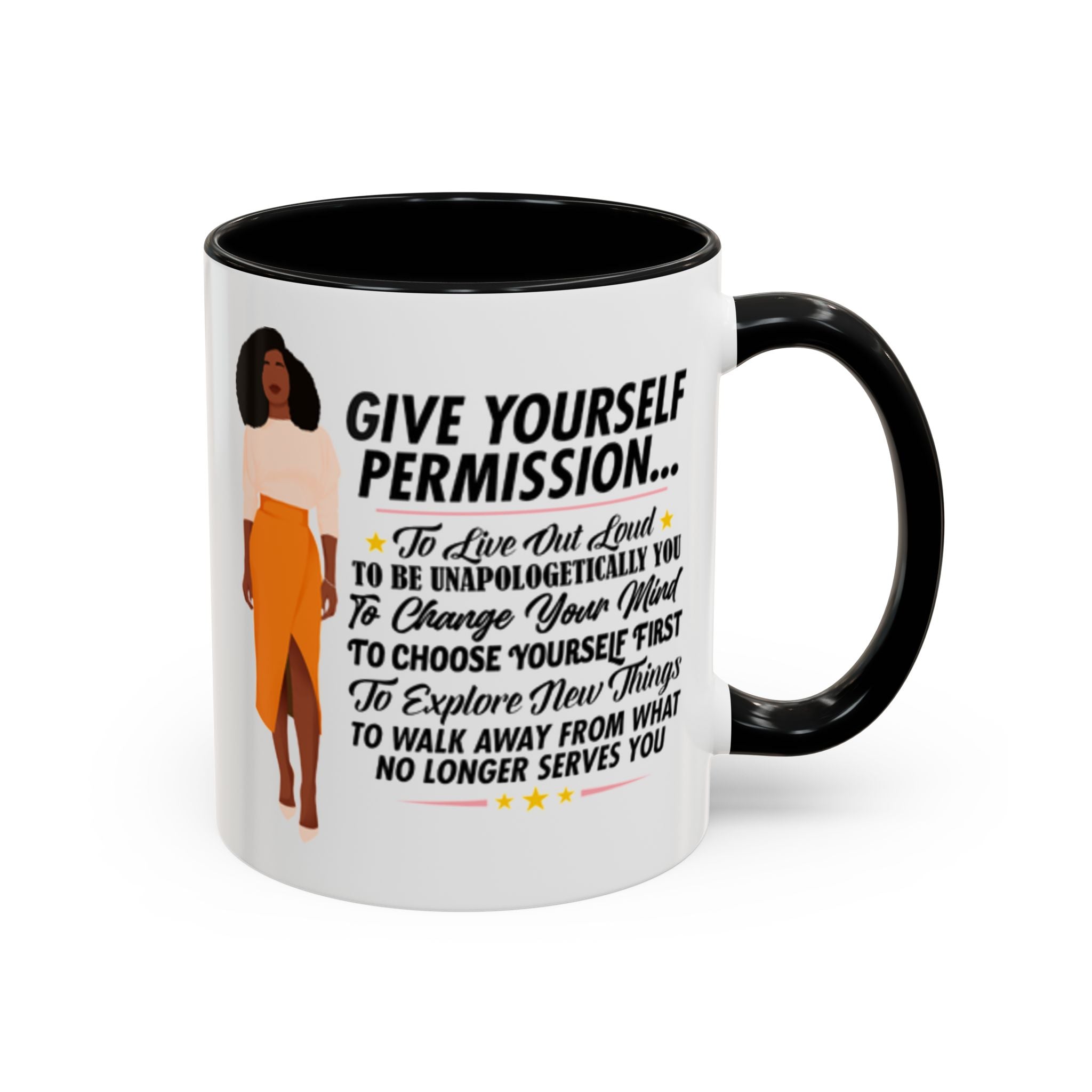 Give Yourself Permission Mug – Black Woman Boss