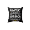 Give Yourself Permission Square Pillow