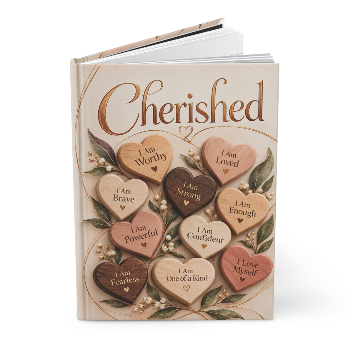 Cherished Affirmation Journal — Hardcover Lined Notebook for Self-Love & Daily Gratitude