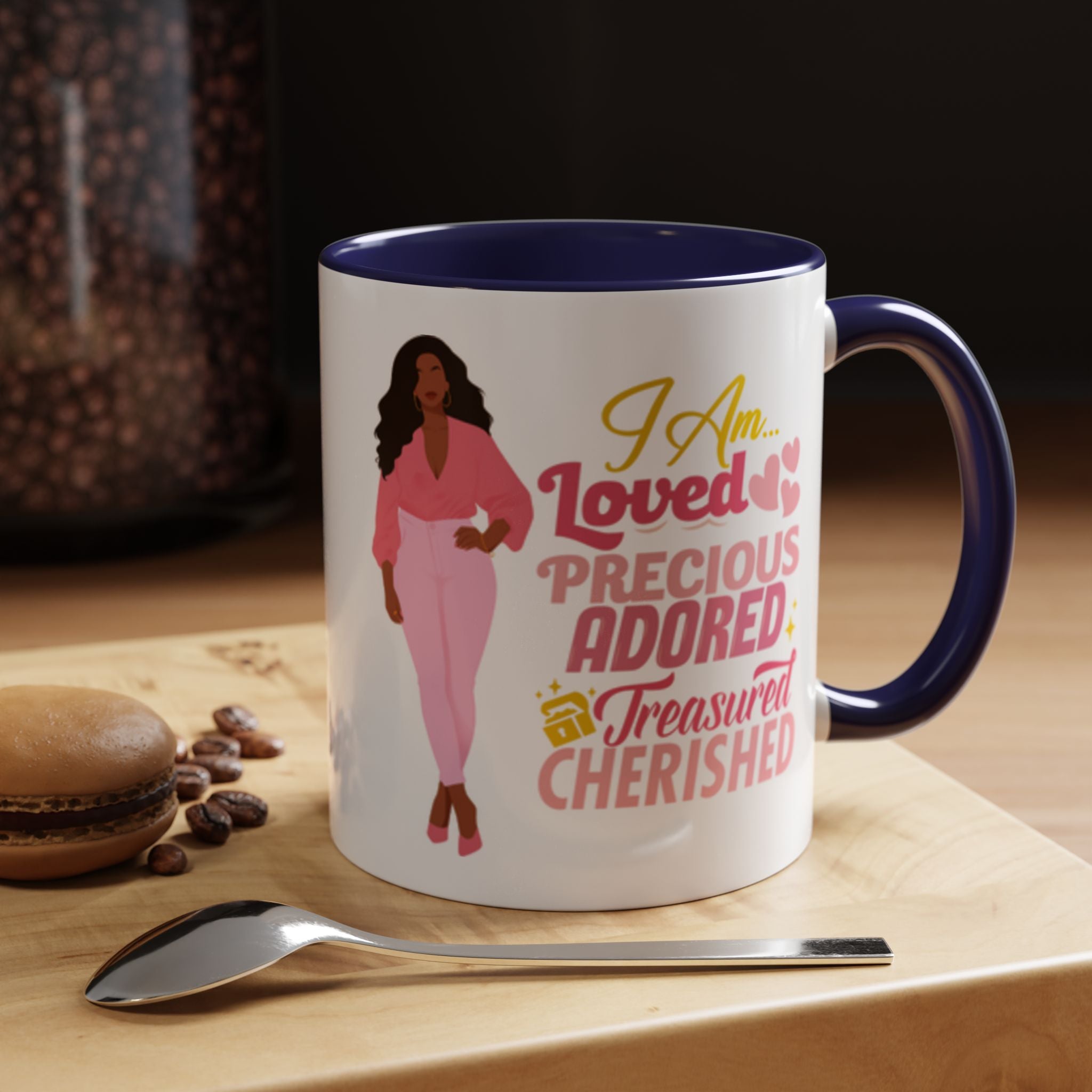 I Am Loved Mug – Black Woman Office Chic