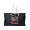 I Am Loved Black Weekender Tote Bag