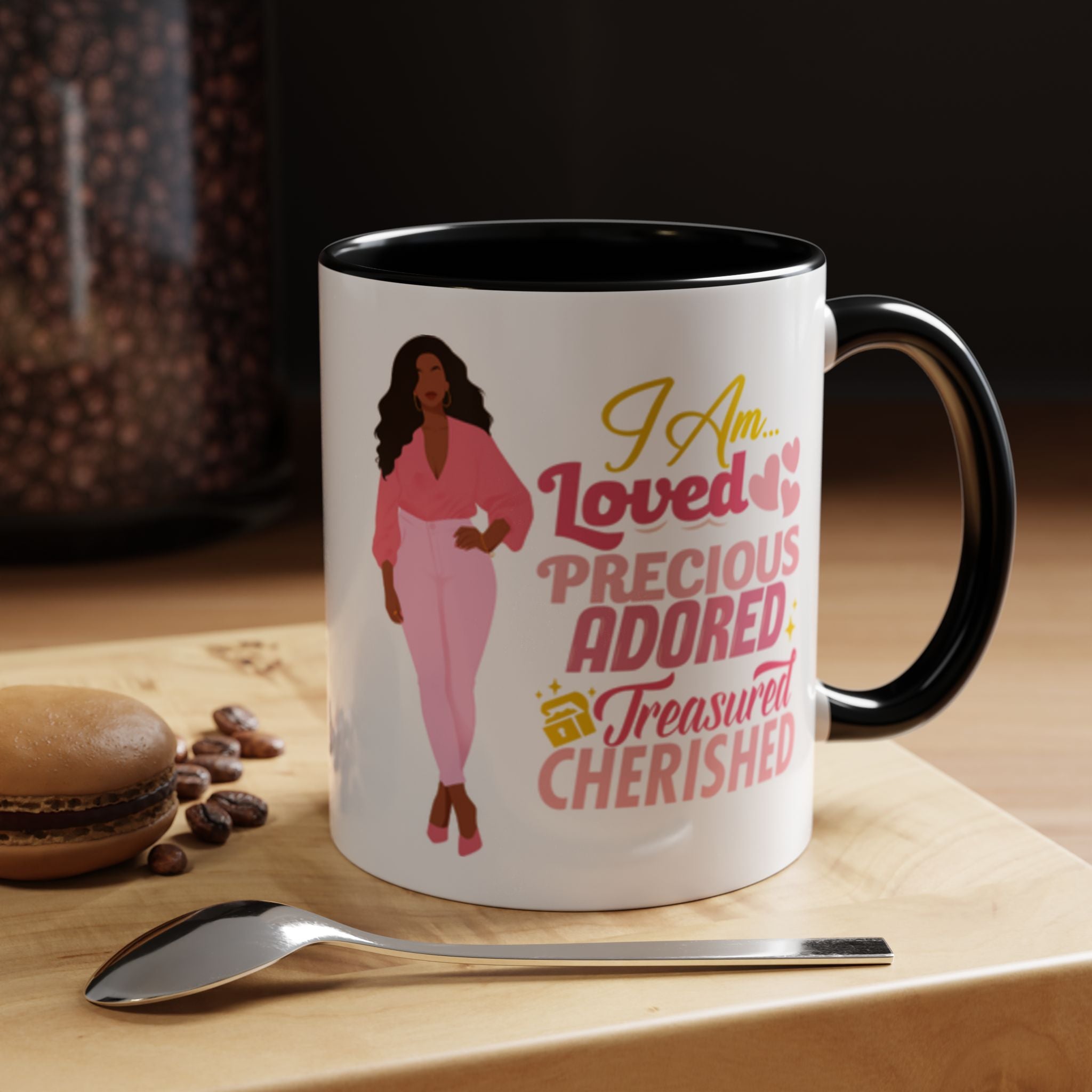 I Am Loved Mug – Black Woman Office Chic